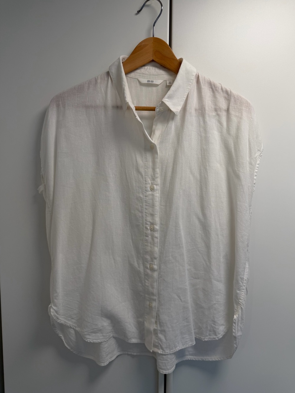 Uniqlo Relaxed Short-Sleeve Button-Down Shirt - White